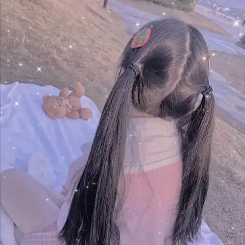 滤镜闪闪双马尾可爱女生头像