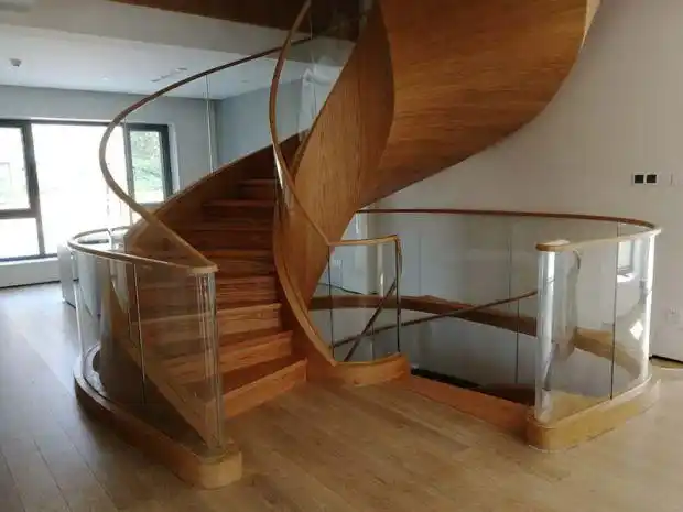 上海钢木旋转楼梯实木整体楼梯玻璃扶手铁已售0￥200折后价￥200淘宝