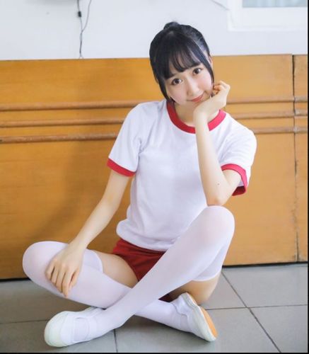 小清新清纯女学生运动套装时尚街拍摄影角色扮演高中生女子排球服