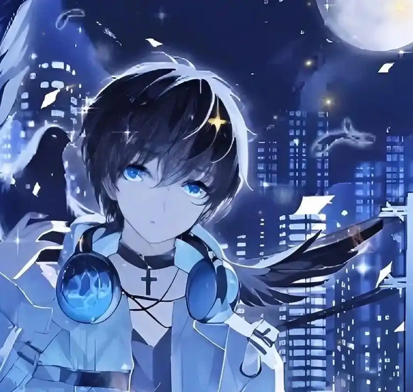 蓝色男生动漫头像#帅气男生头像 #我又来送图啦 - 抖音