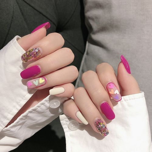 tomoka玫红色指甲油胶2021新款美甲小红书流行显手白玫红色光疗胶