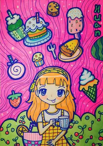 小朋友的最爱雪糕儿童画作品欣赏