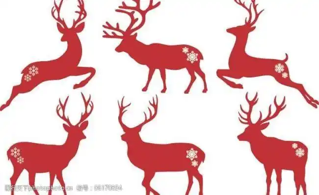 梅花鹿剪影图片