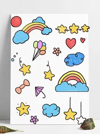 178可爱简笔画卡通白云云朵png装饰套图可爱简笔画卡通白云云朵png