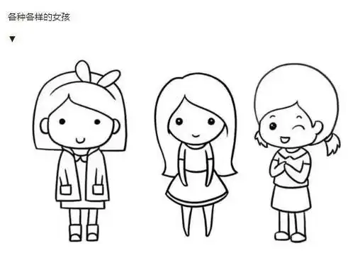 简笔画人物女孩学生