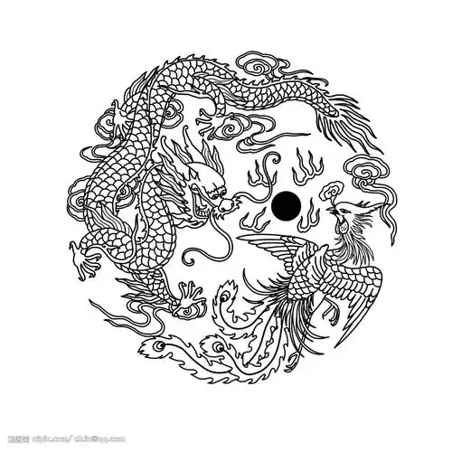 psd分层龙凤图片