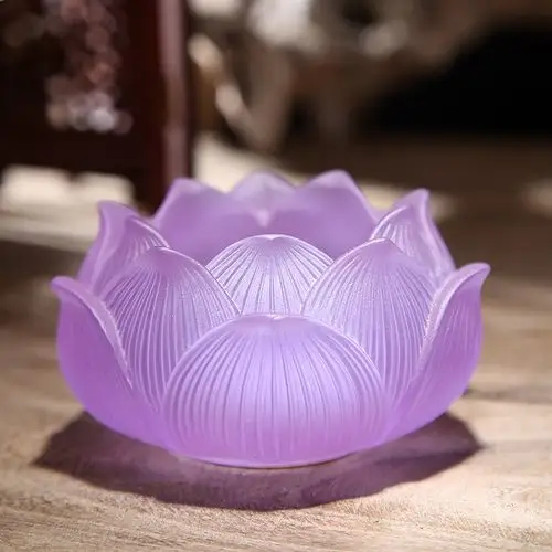 家用琉璃灯座莲花供佛酥油灯圆通烛台