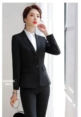 微羽轩职业装女装套装小西装正装女西服工装新款酒店前台女士工作服面