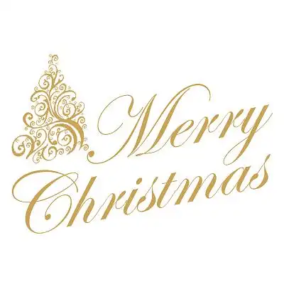 金色手写英文花体卷曲线条圣诞节英文艺术字
