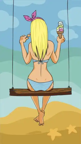 比基尼 背影插画图片_比基尼 背影插图_插画图片素材库-veer图库