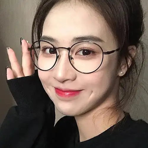 网红黑框眼镜素颜神器女韩版潮显脸小细框多边形圆脸适合的平光镜