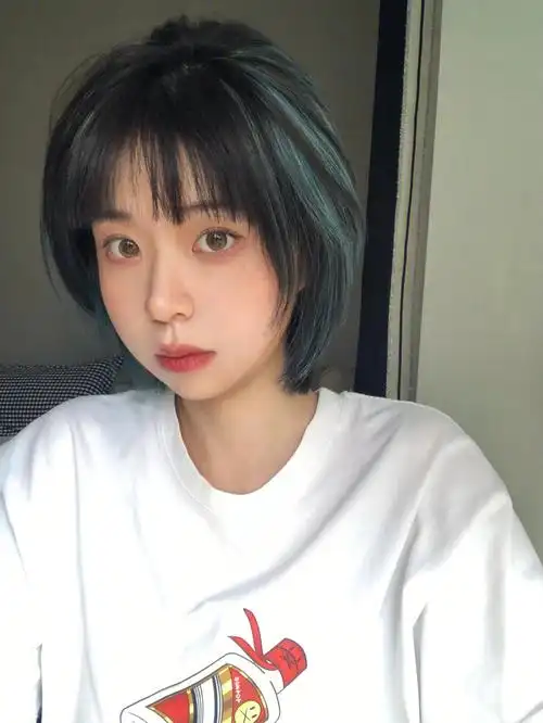 短发挑染局部蓝住了0308050169