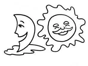 太阳东升西落的简笔画