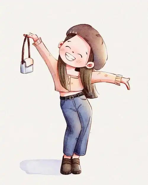 插画|可爱风治愈系人物插画,我的笑容可以治愈你