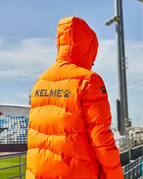 kelme/卡尔美 运动羽绒服男白鸭绒长款足球大衣连帽冬装加厚保暖外套