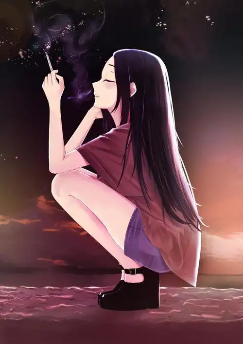 闭目的侧脸插画图片壁纸