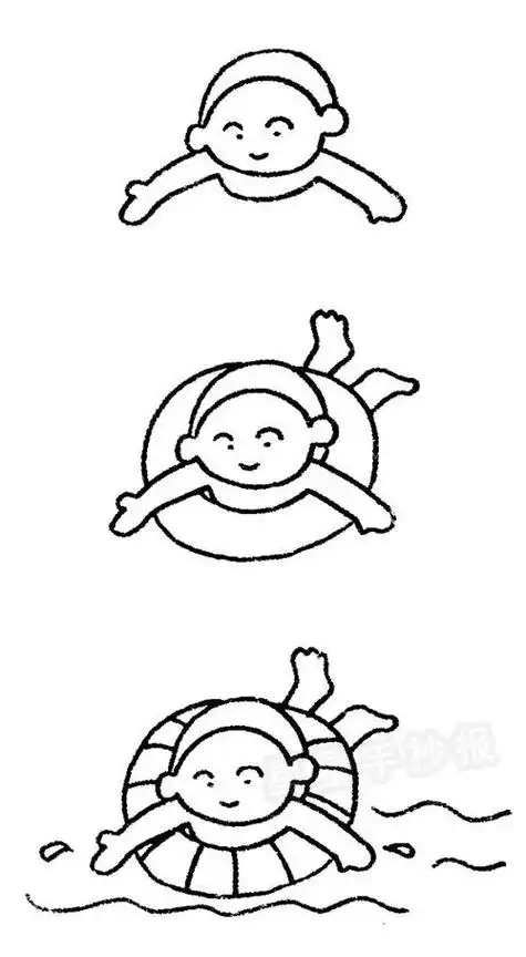 游泳的小女孩的简笔画蛙泳你画我猜简笔画画3画大全怎么画小女孩游泳