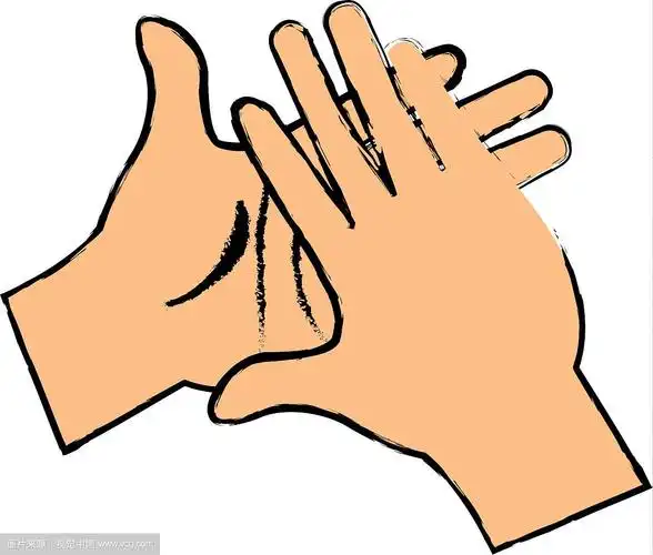 卡通人物拍手手势形象