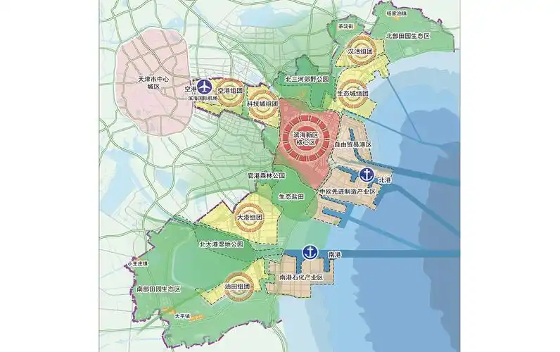 黄港,位于滨海北部,是连接津滨双城发展的黄金走廊,也是京津滨发展轴