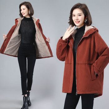 韩版时尚派克服肥胖女装加大码宽松休闲外套胖妹妹冬装加绒加厚棉服中