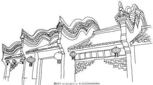 和顺古镇简笔画