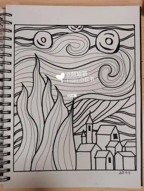 线条装饰画星空