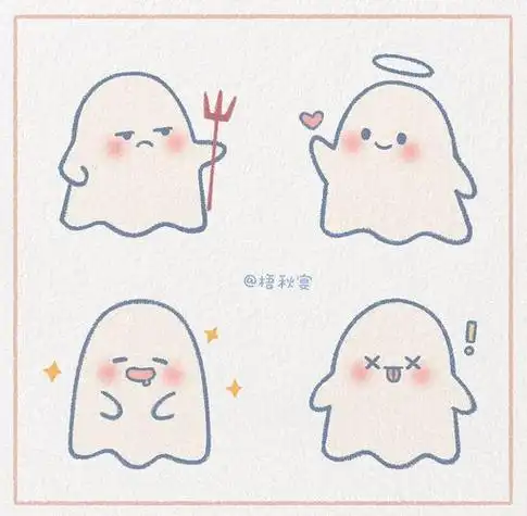 万圣节简笔画黑白无常幽灵简笔画幽灵鬼魂简笔画图片大全1可爱幽灵简