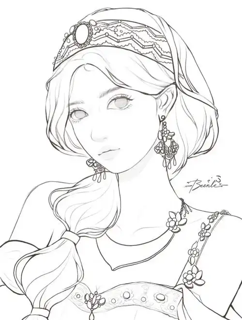 茉莉公主线稿打卡