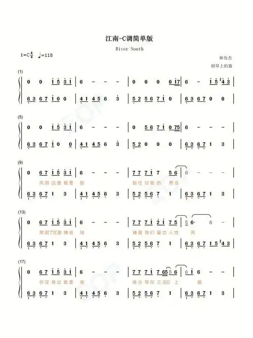 而林俊杰的《江南》就是这样一首经典曲目.#钢琴  #简谱