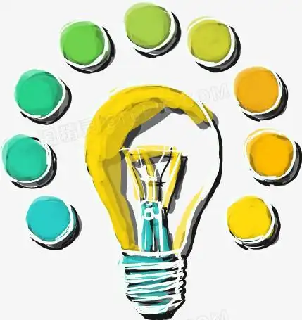 卡通创意水彩灯泡
