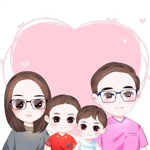 国庆特辑送给幸福家庭的微信头像手绘头像更具个性