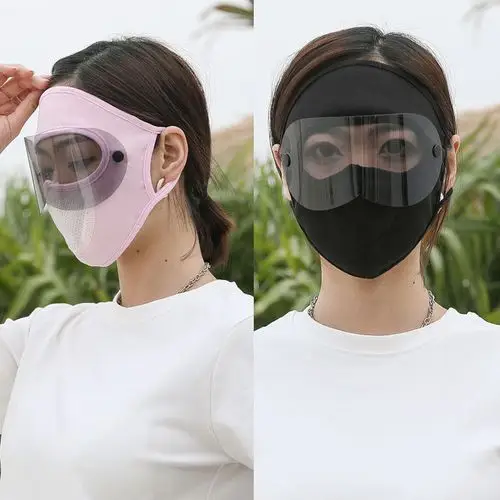 口罩骑行大面凉感蒙面额头遮阳户外透气防晒防晒面纱