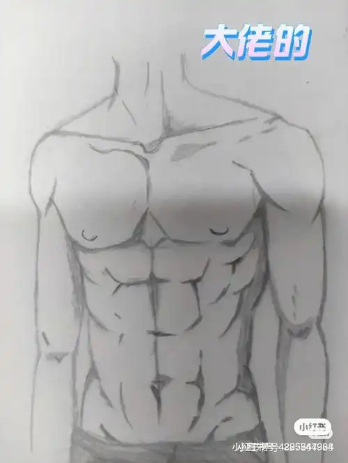 简笔画素材腹肌男