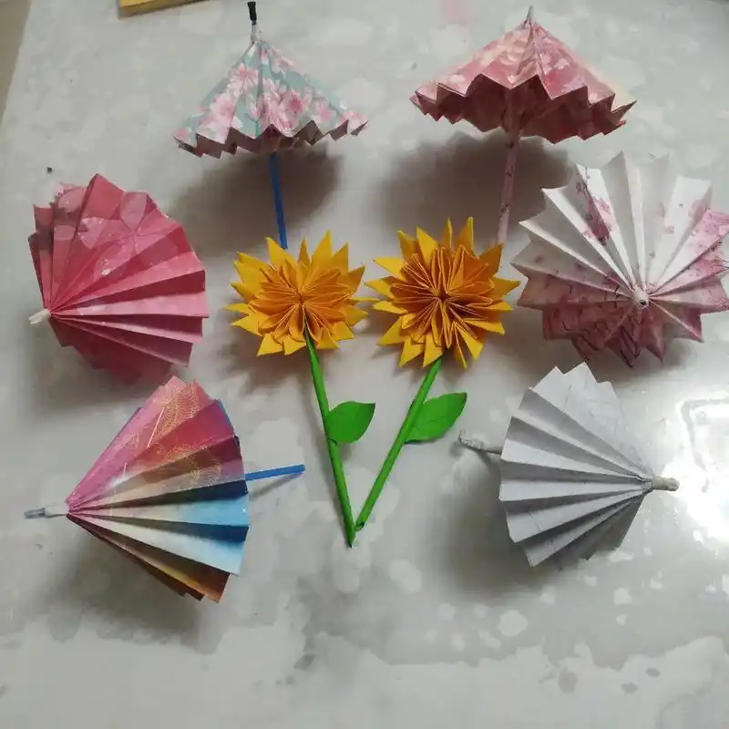 我十岁的外甥女第一次纯手工制作雨伞, - 抖音