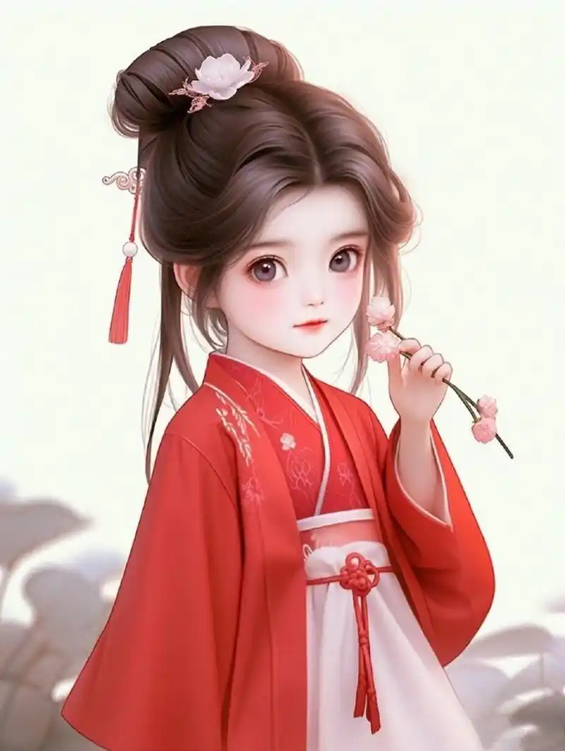 水灵灵红衣女孩古风头像 676767 #古风头像