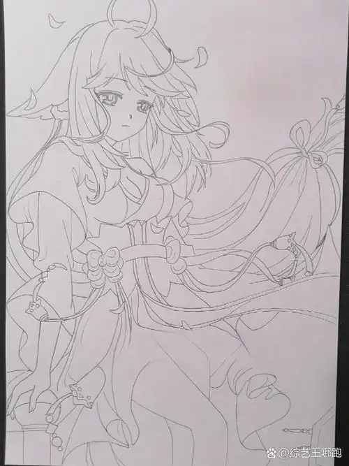 苏苏红红手绘画线稿临摹画 临摹 出自动漫:《狐妖小红娘》涂山红红