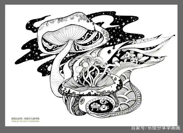 儿童画素材|20张超有创意的线描画,激发孩子的无限创作潜能!