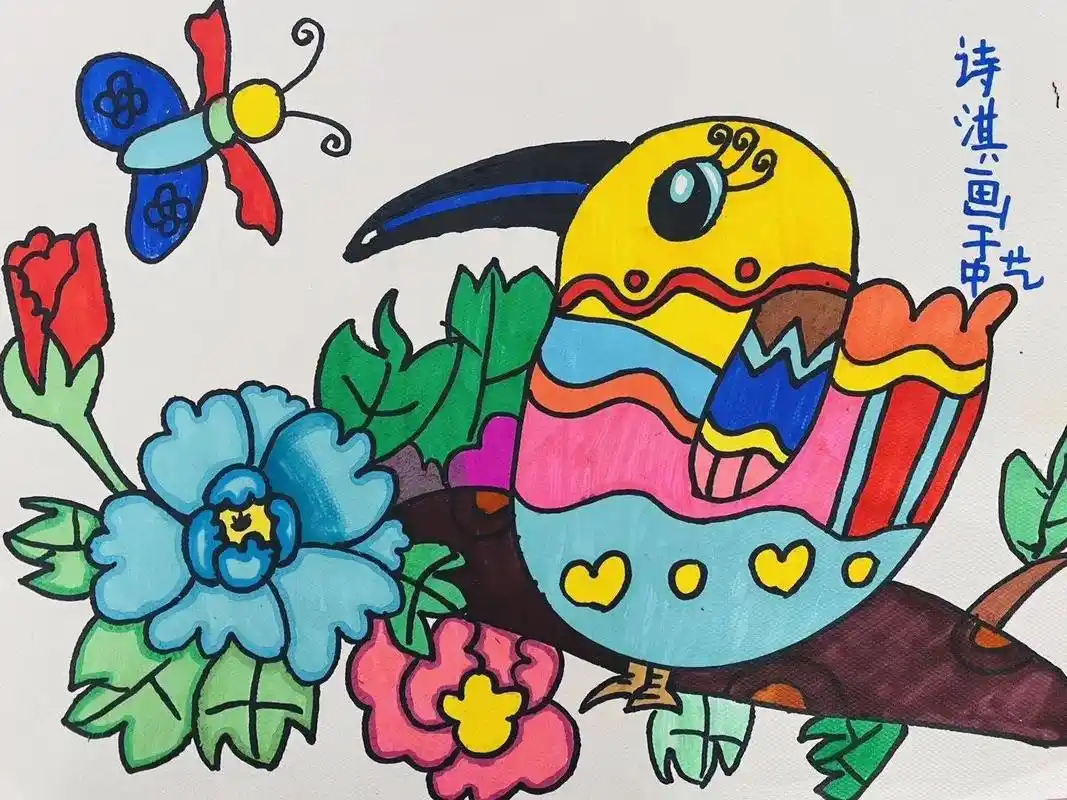 少儿创意画.同一位老西,同一幅作品,不同的孩子,收获各不相同 - 抖音