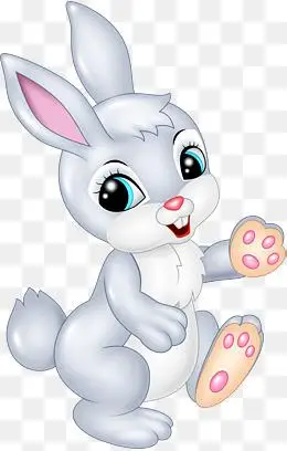 灰色卡通小兔子