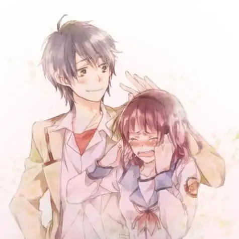 摸摸头的情侣动漫头像