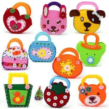 儿童手工制作材料包子diy不织布无纺布手工课女孩36岁无纺布整套10个