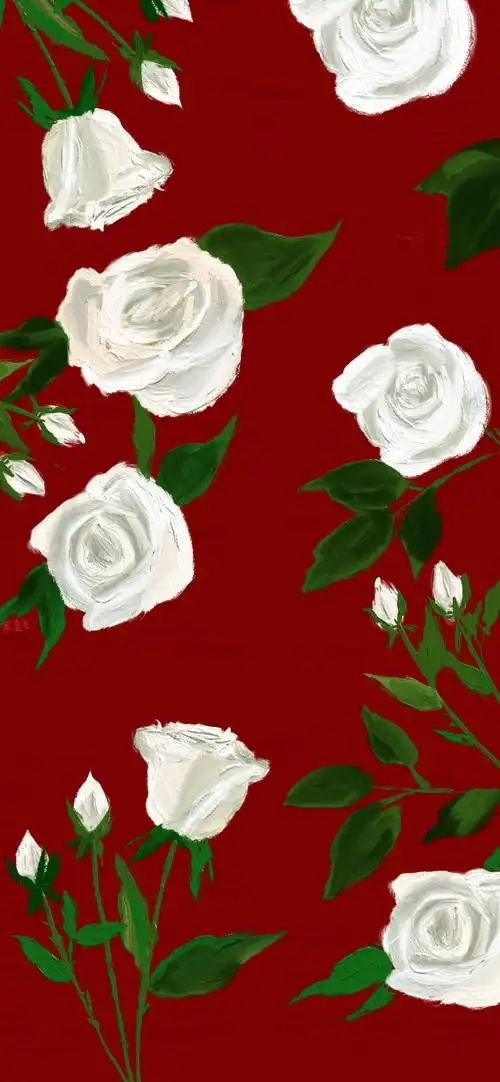 油画壁纸 手绘壁纸 花 可爱