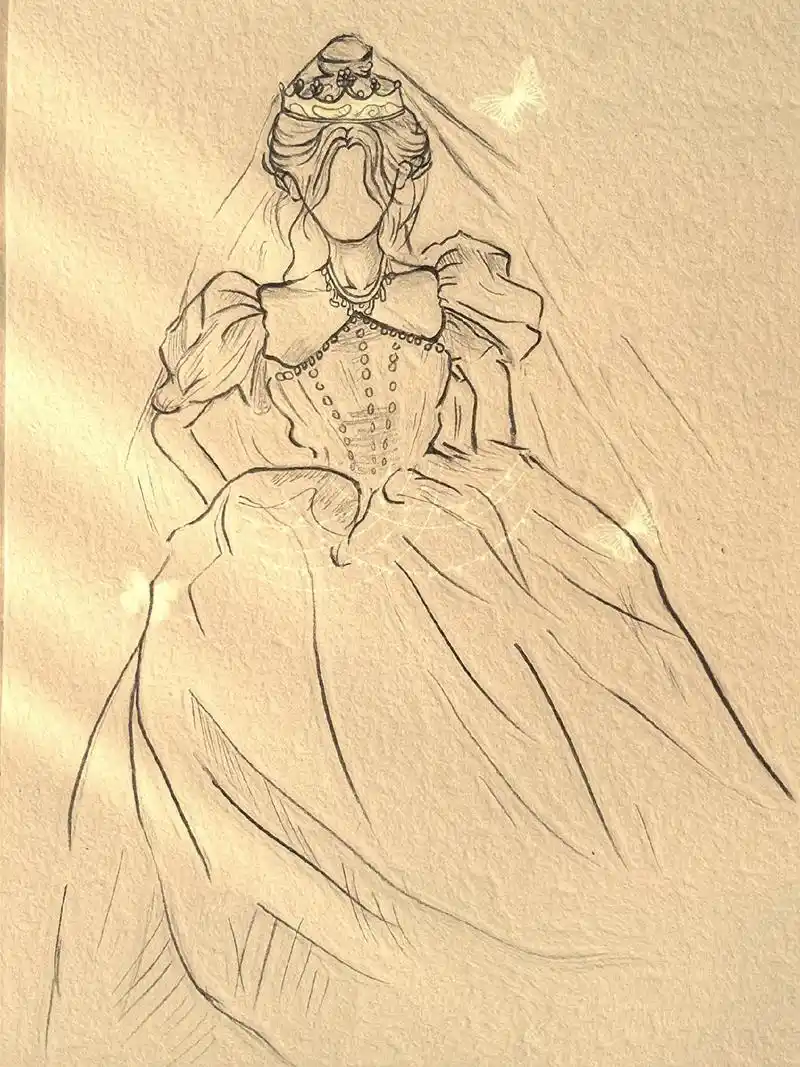 下午好~简单好看的婚纱简笔画教程来啦~"穿婚纱是 - 抖音