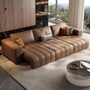 意式 电动功能小户型沙发床现代客厅两用钢琴键全自动