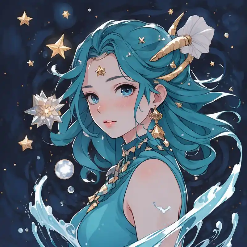 💧水瓶座漫画少女头像🎨 探索水瓶座的神秘与深邃,融入漫画的奇幻