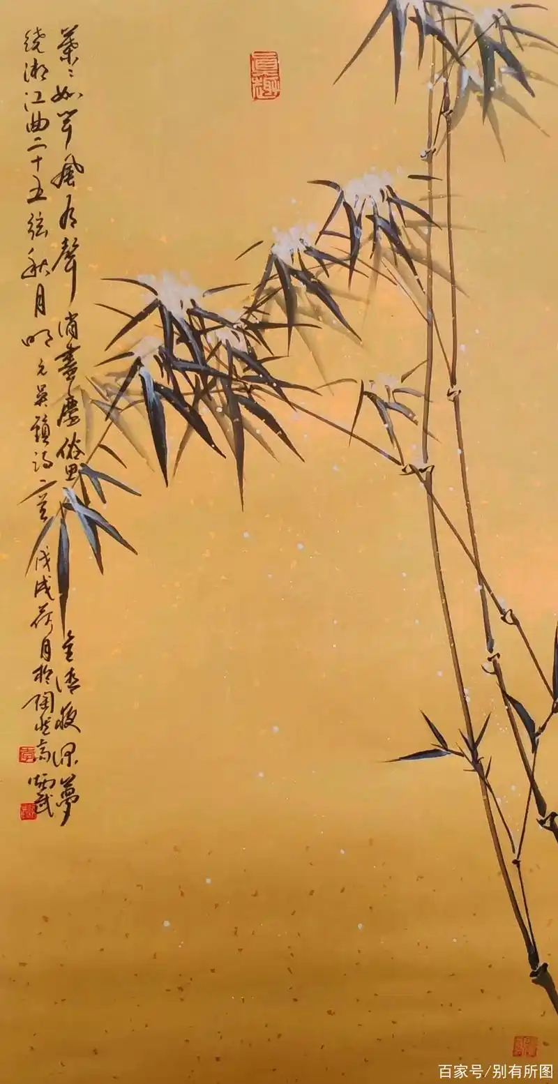 画家李炳武老师精品国画花鸟画四条屏《梅兰竹菊》作品欣赏