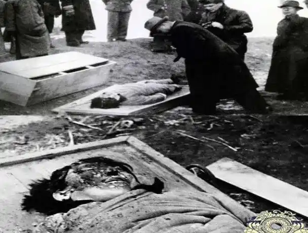 直击抗战胜利后汉奸枪决现场个个丑态百出图4汉奸被连开24枪