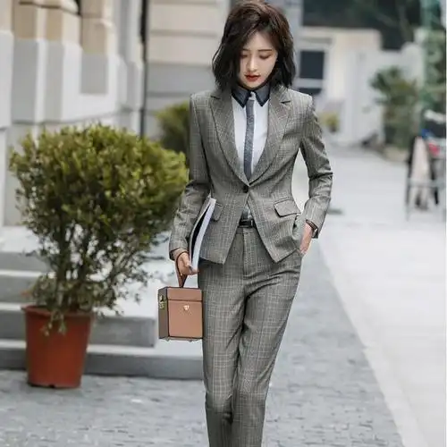 小西装外套女2019春秋新款时尚职业气质女士西服套装英伦风工作服