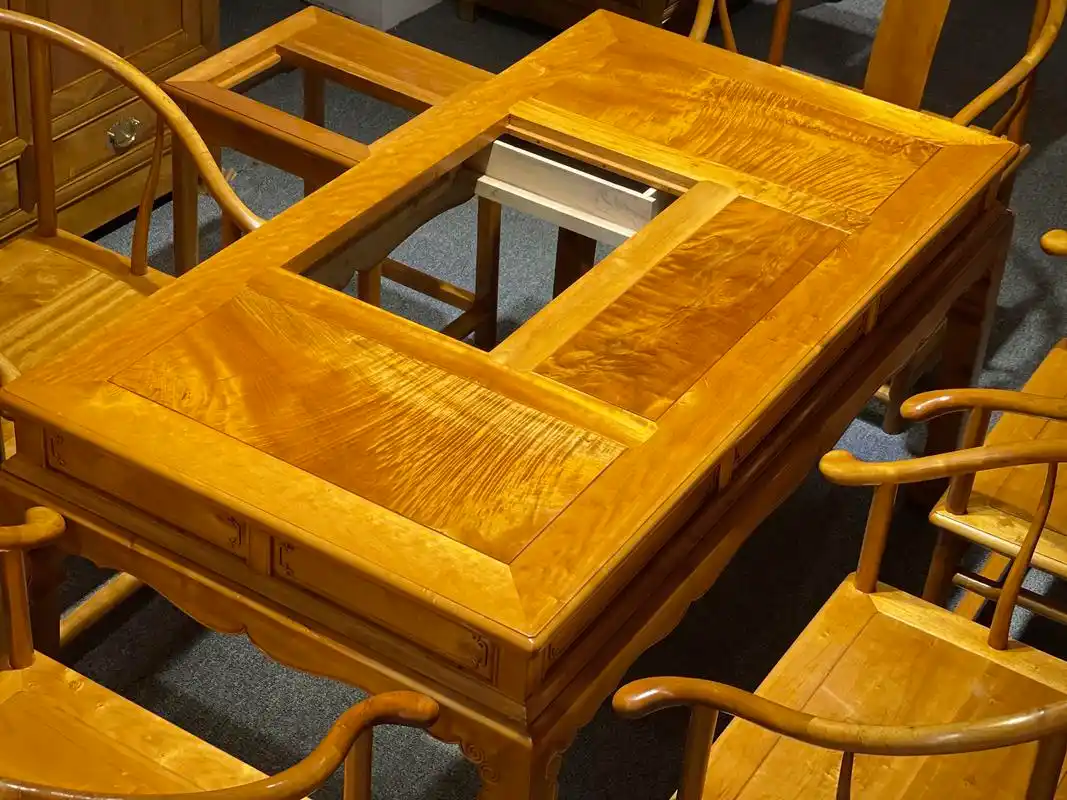 金丝楠木小叶桢楠茶桌七件套