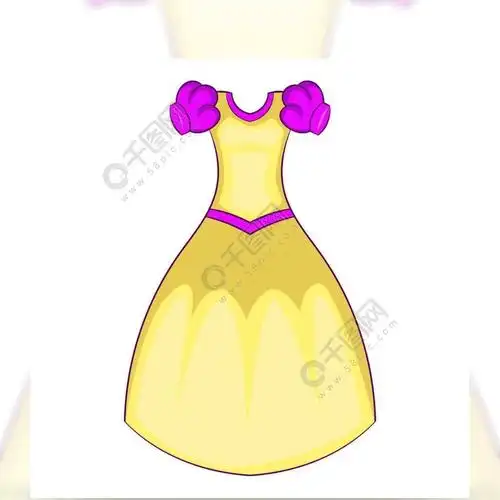 礼服网络设计的传染媒介象的动画片例证卡通风格的灰姑娘衣服图标